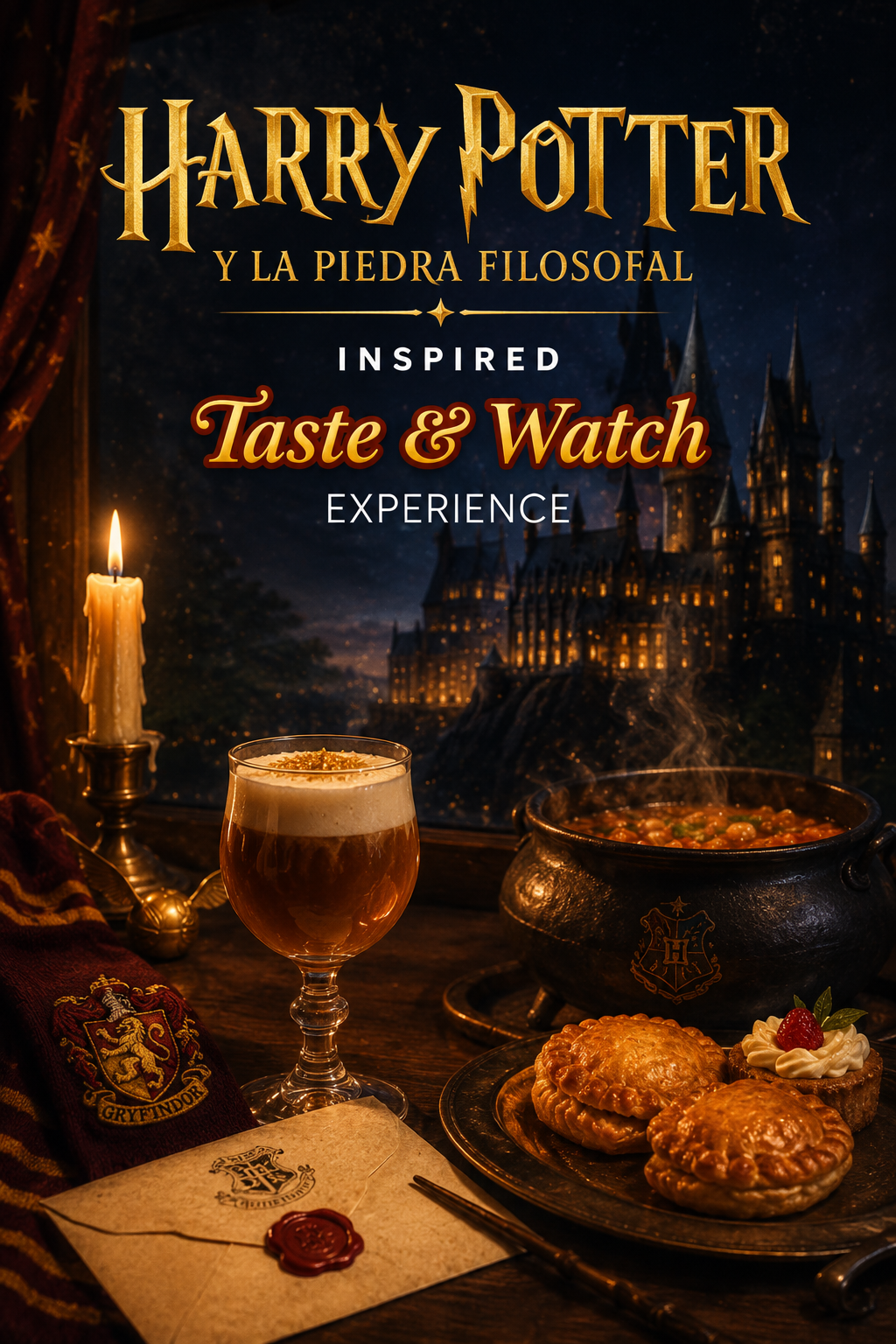 🍷Experiencia Taste & Watch: Harry Potter and the Philosopher's Stone Inspired
