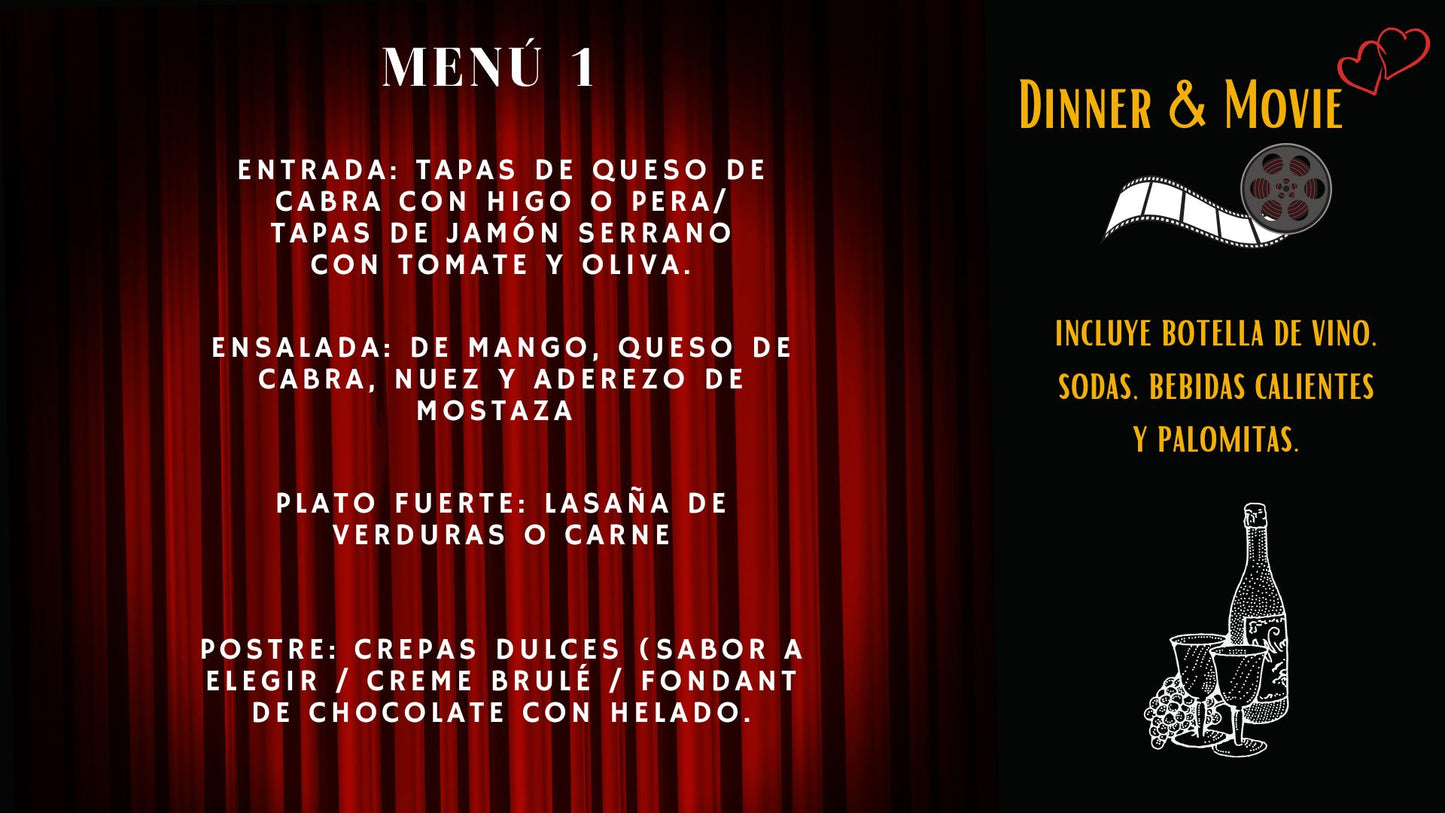 Dinner and movie para parejas